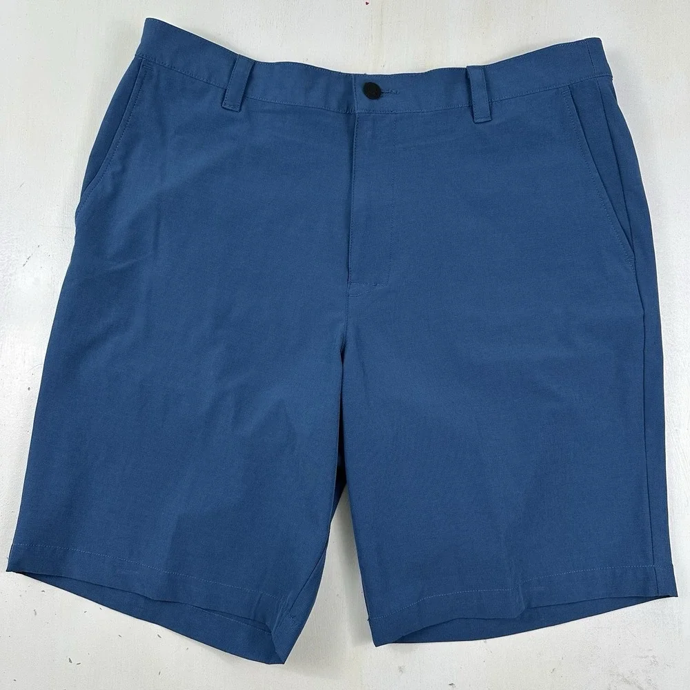 Banana‎ Republic Performance Golf Shorts Men 38x10 Blue Stretch Elastic Waist